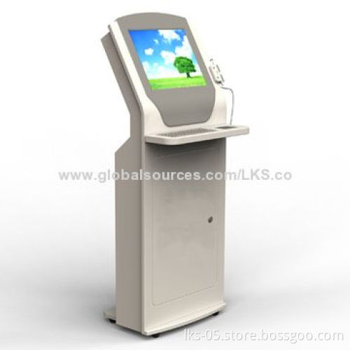 Keyboard Kiosk with 19-inch Touch Screen and Writing Pad